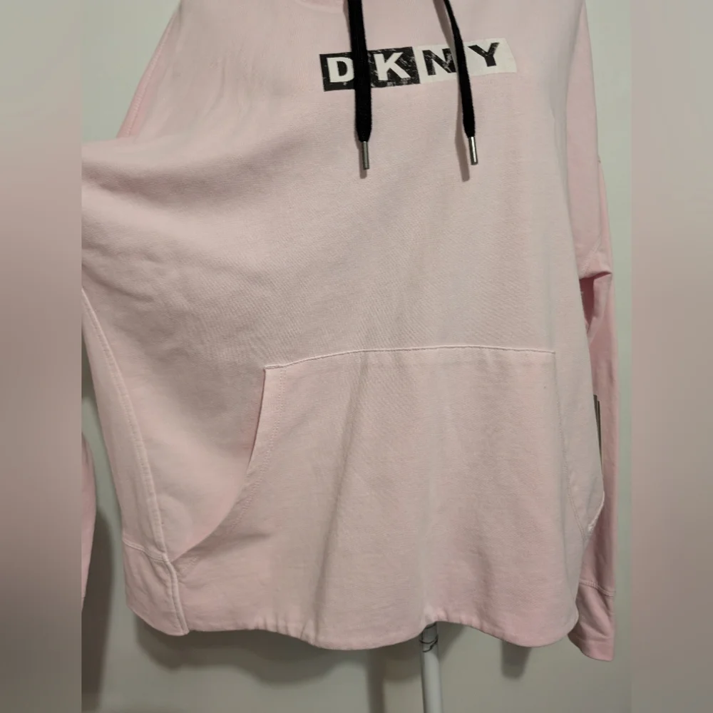 DKNY Hoodie Women's large pink Long sleeve kangaroo pockets nwt - Picture 3 of 16